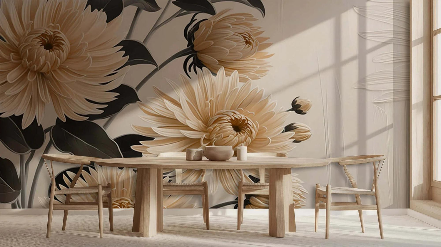 Elegant Floral Wall Mural for Serene Spaces wallpaper - XWALLX