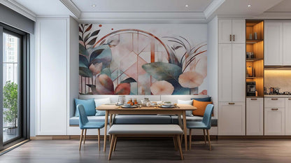 Pastel Geometric Foliage wall mural - XWALLX