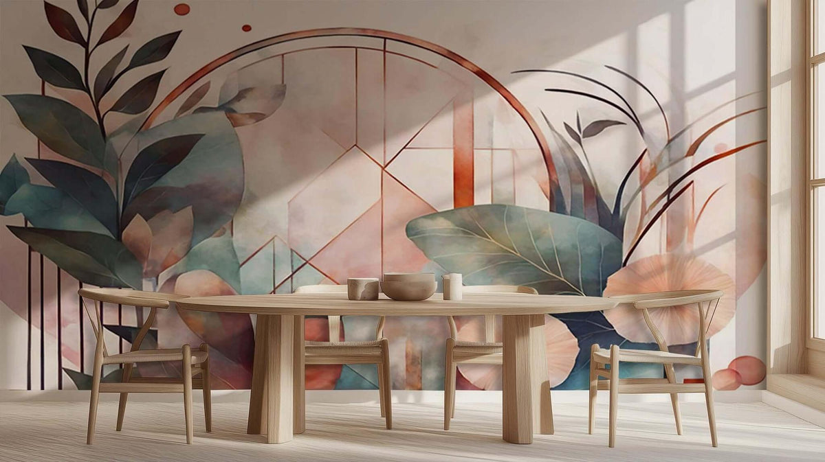 Pastel Geometric Foliage wall art - XWALLX