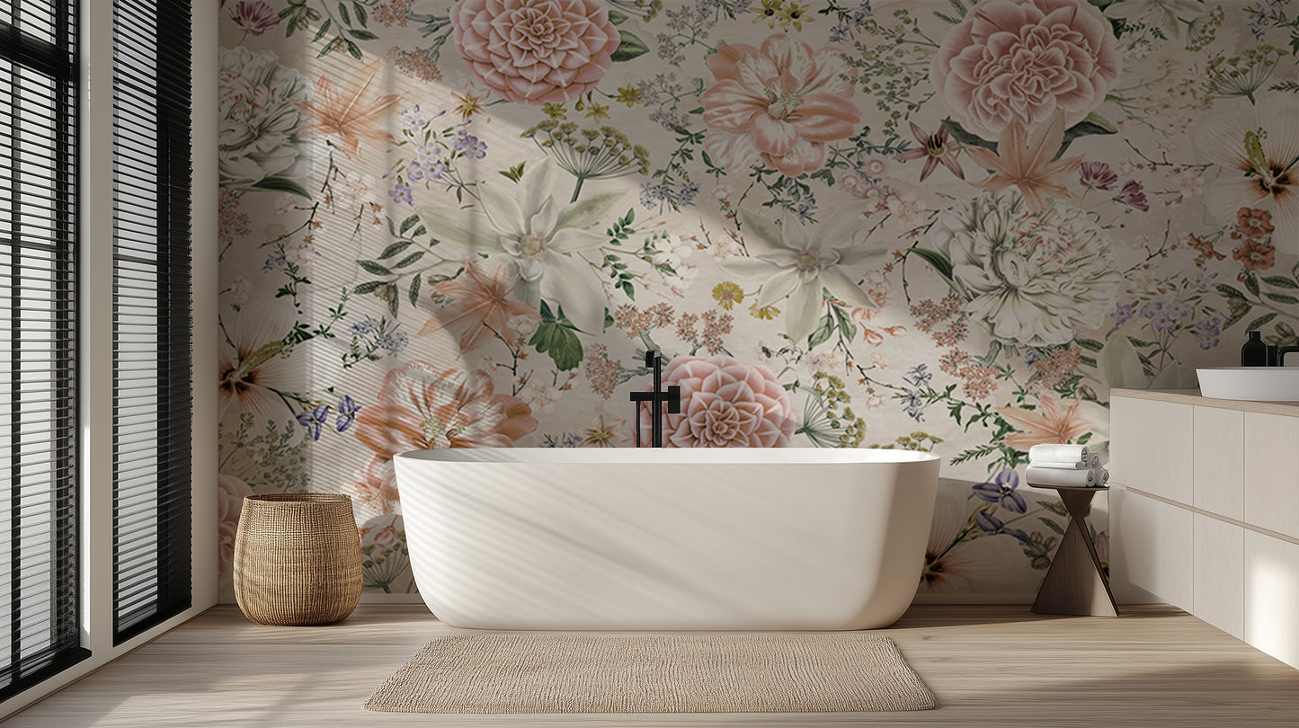 Blooming Floral Elegance wall mural - XWALLX