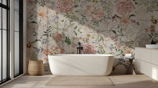 Blooming Floral Elegance wall mural - XWALLX