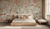Blooming floral elegance wallpaper mural for a romantic bedroom wall