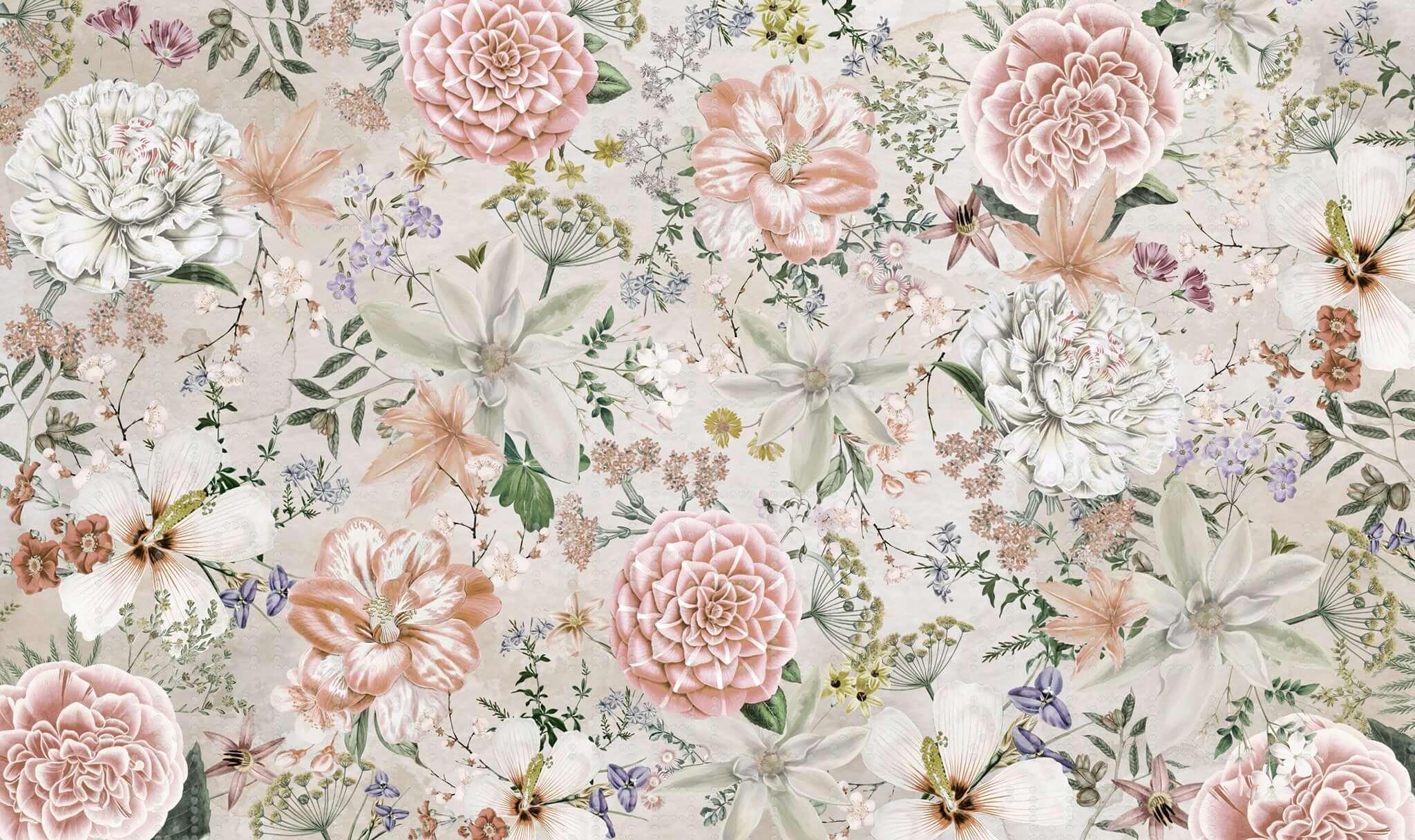 Blooming Floral Elegance Wall Mural