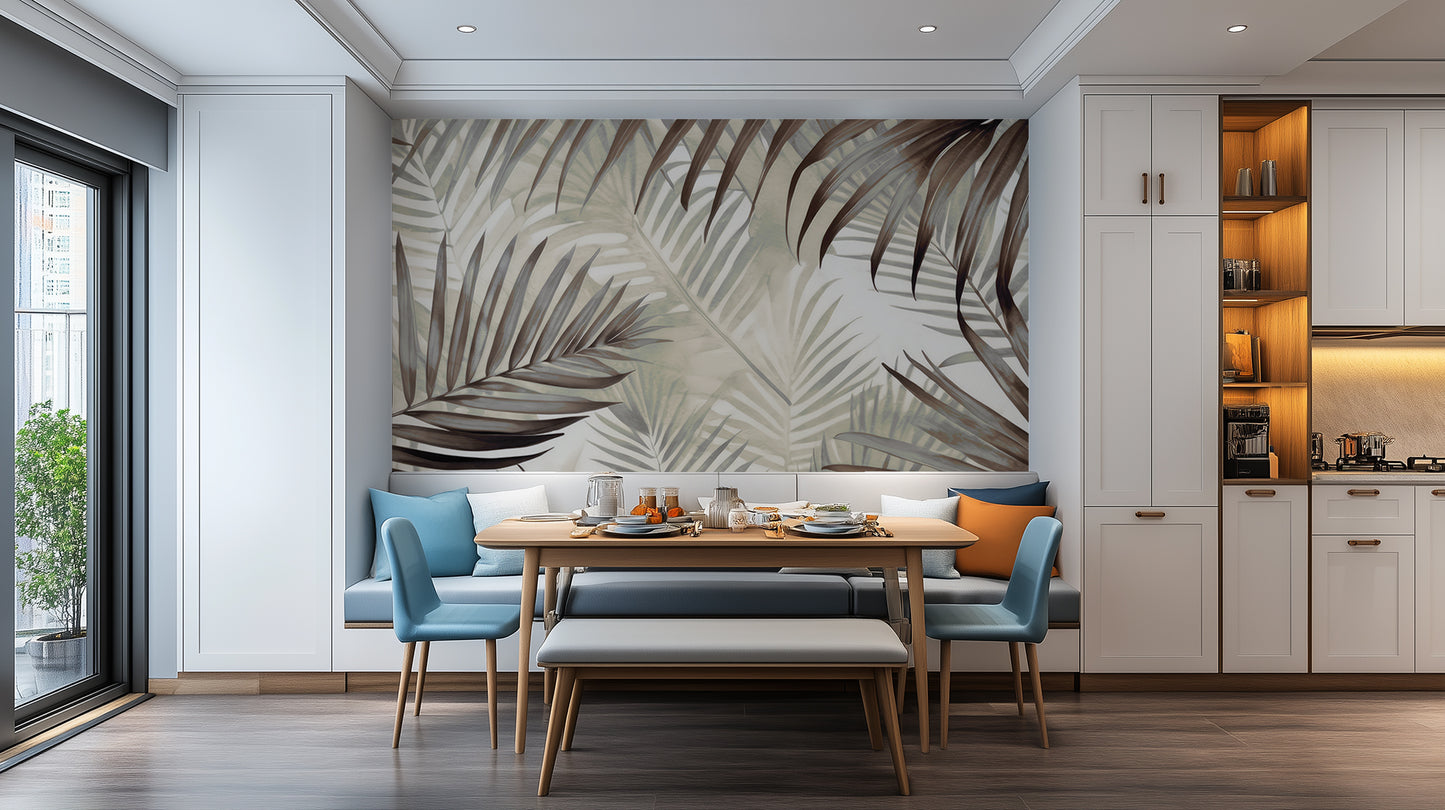 Tropical Leaf Serenity wallpaper mural - XWALLX