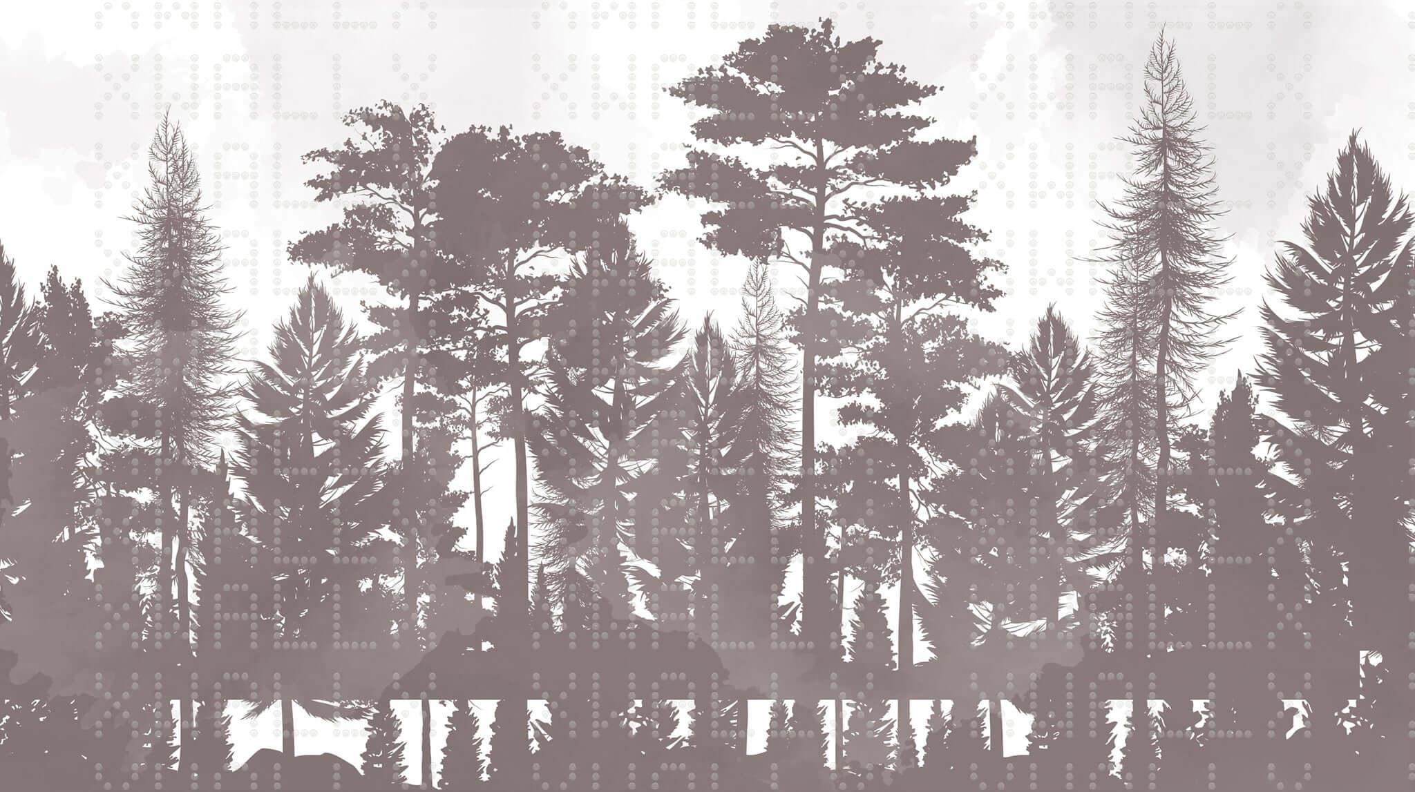 Silhouette Forest Wall Mural