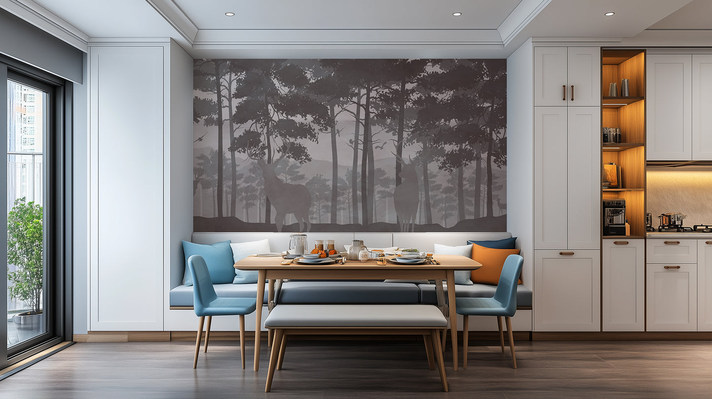 Whimsical Forest Silhouette wallpaper mural - XWALLX