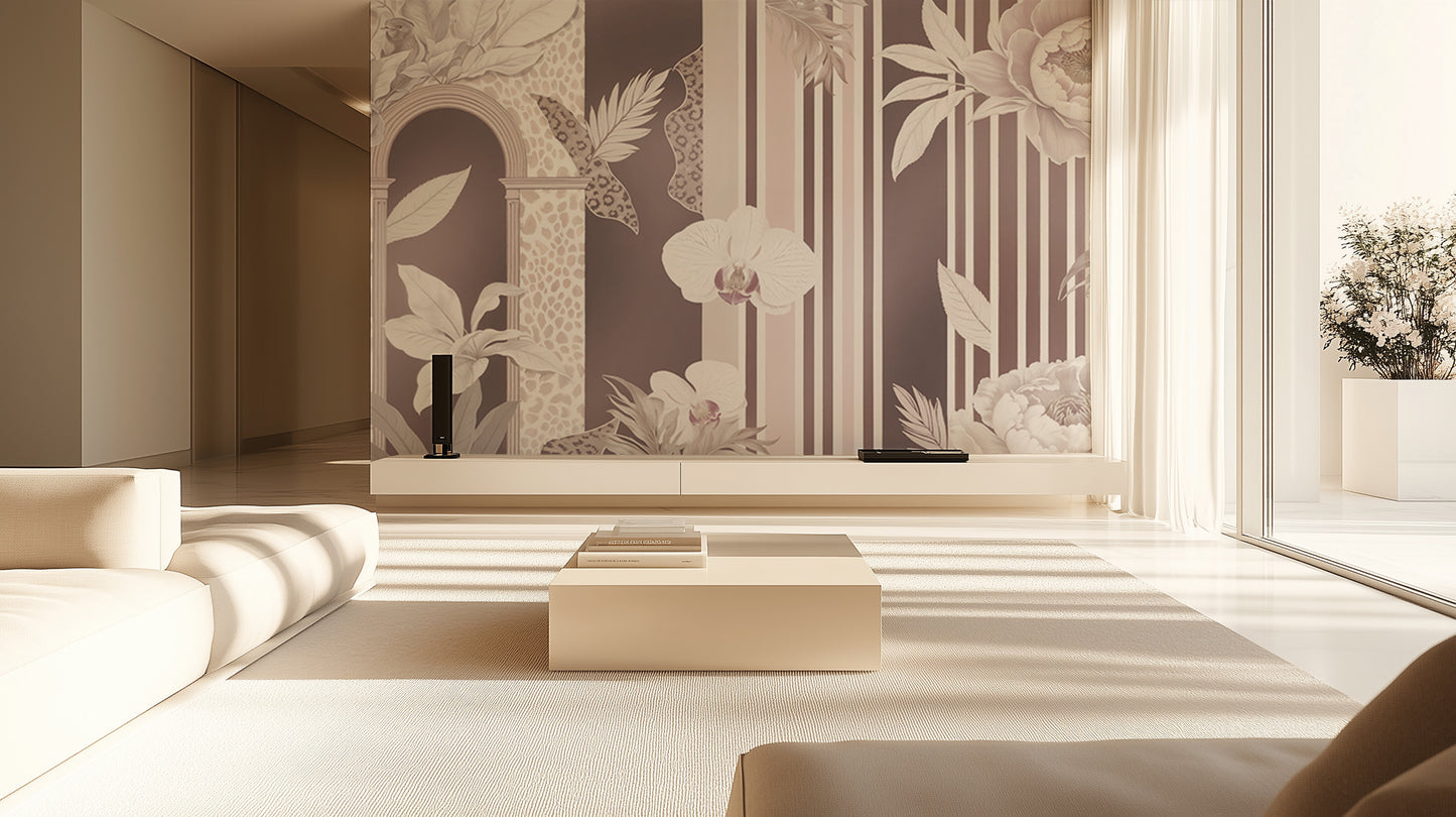 Elegant Floral and Striped wallpaper - XWALLX