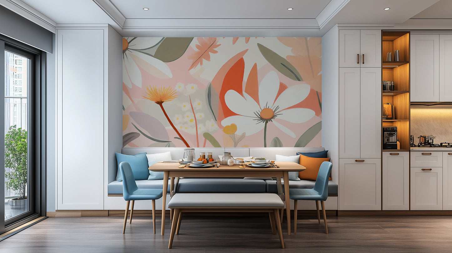 Vibrant Floral Delight wall mural - XWALLX