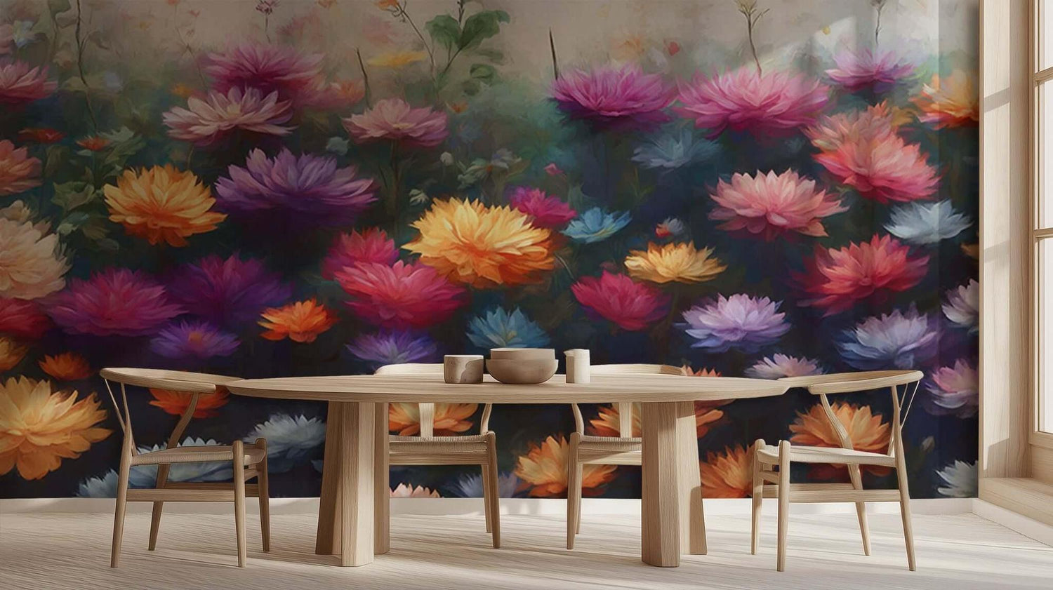 Vibrant Chrysanthemum Field wall art - XWALLX