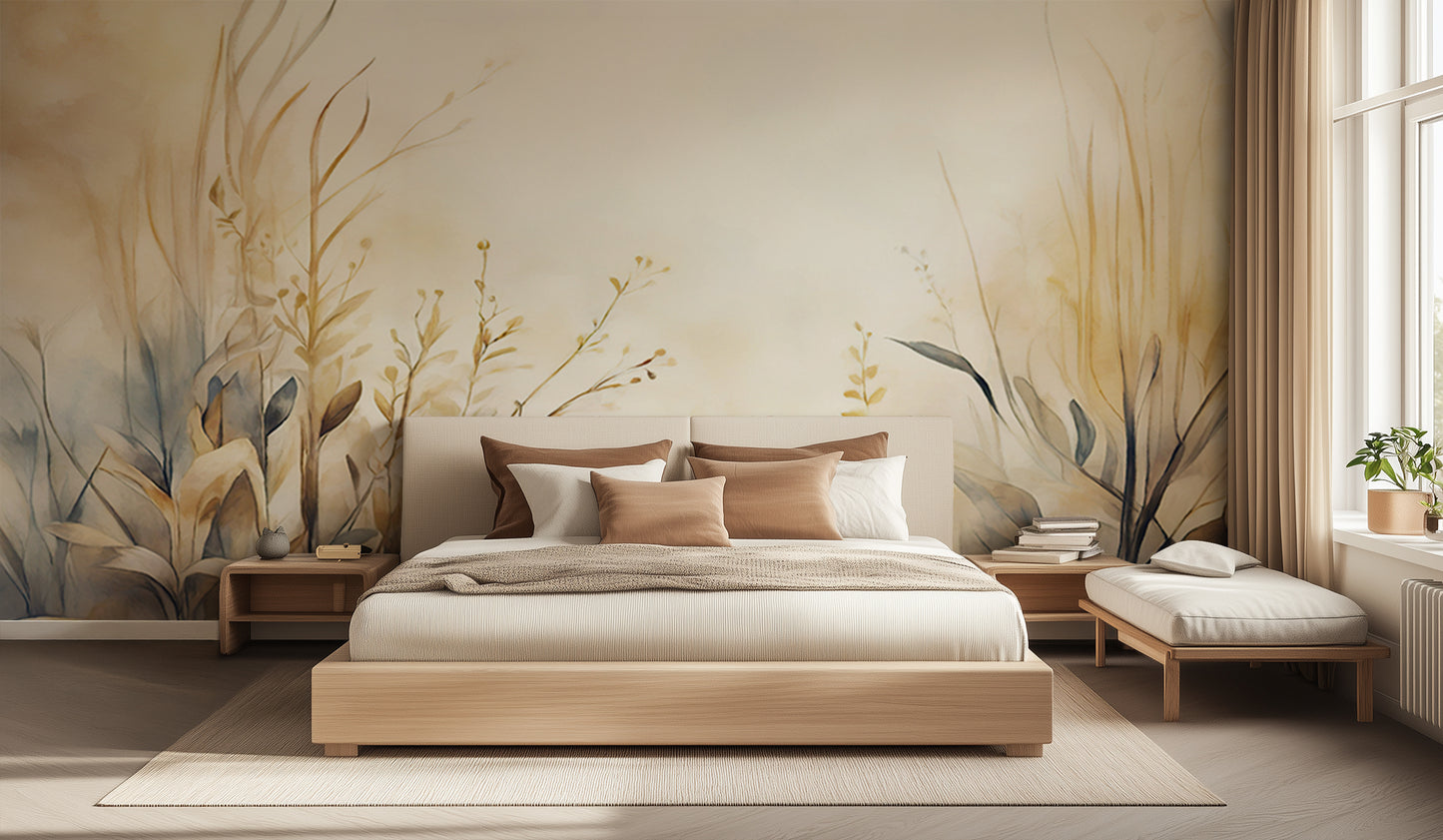 Serene Floral Escape wall mural Mural wall decor - XWALLX