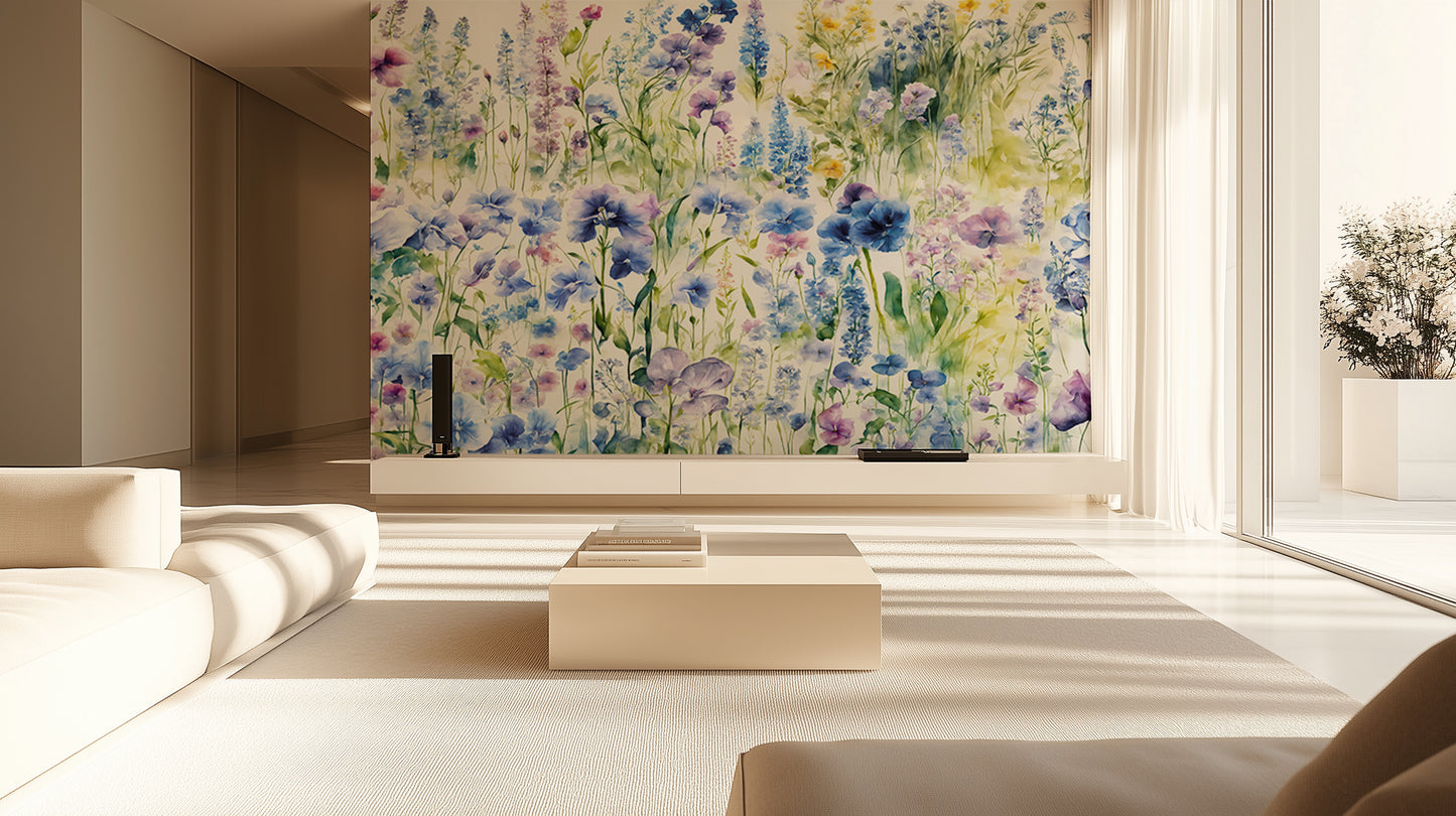 Watercolor Wildflower Field wallpaper - XWALLX