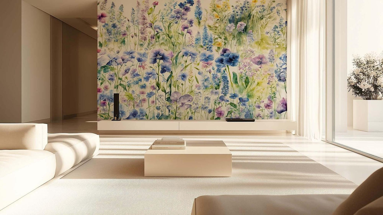 Watercolor Wildflower Field wallpaper - XWALLX