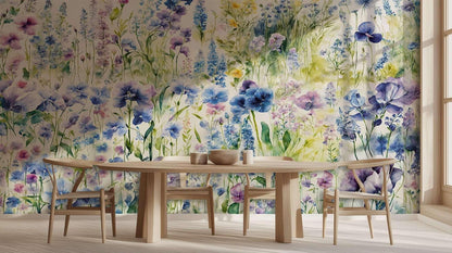 Watercolor Wildflower Field wall art - XWALLX