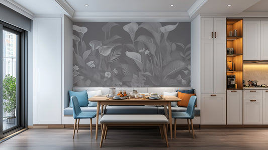Monochromatic Botanical wall mural - XWALLX