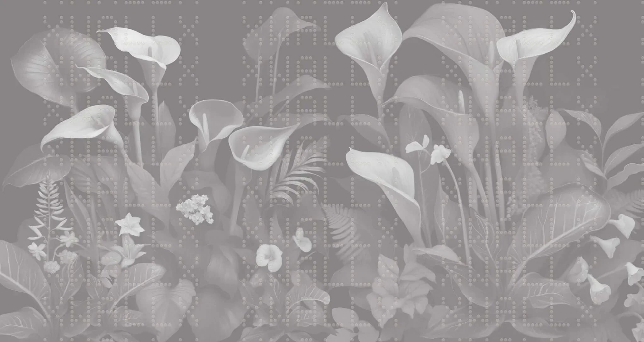Monochromatic Botanical Wall Mural