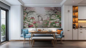 Romantic Rose Garden Archways wall mural - XWALLX