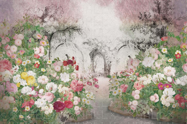 Romantik Gül Bahçesi Kemeri Duvar Posteri - Sample