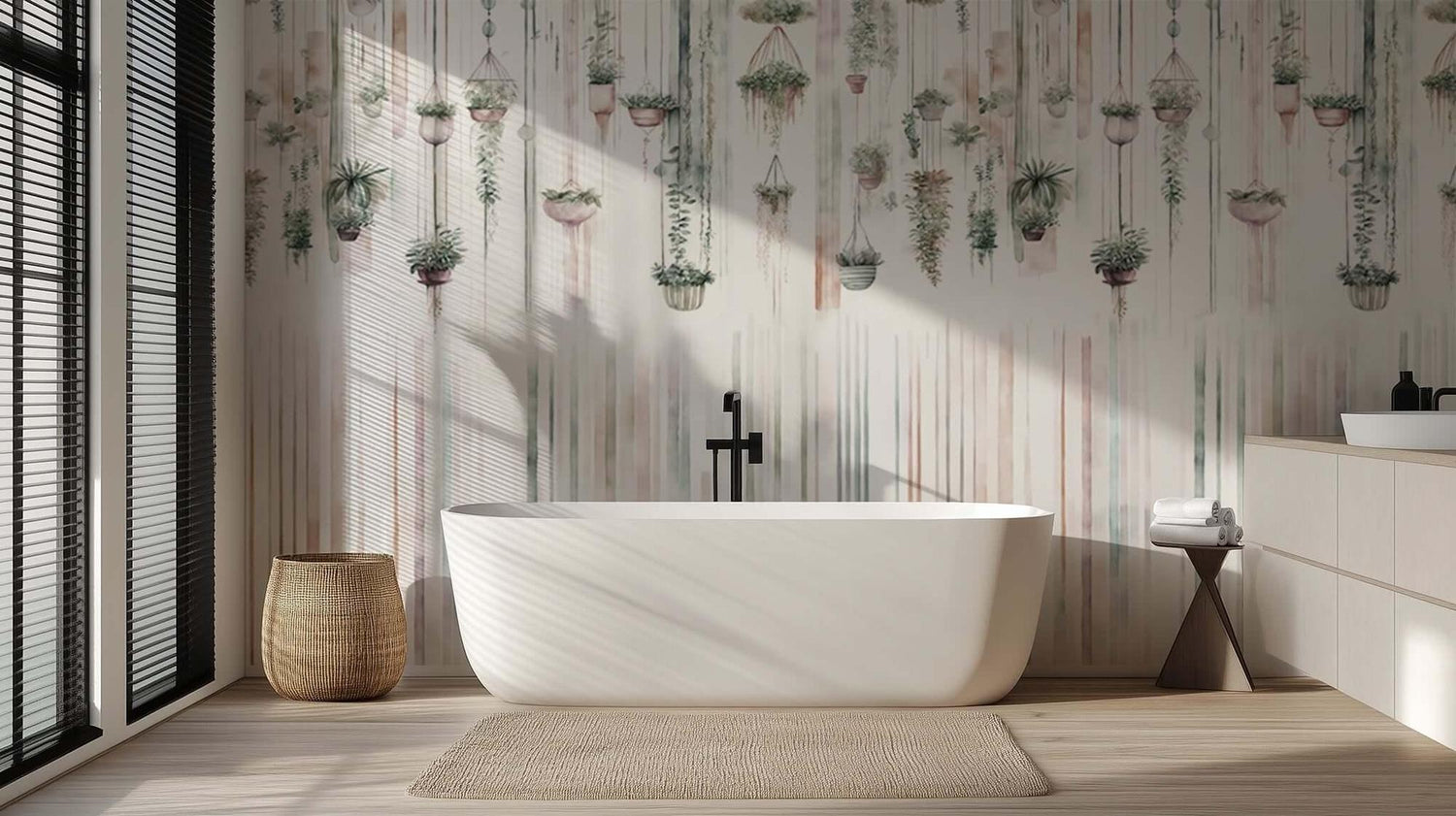 Hanging Botanical Watercolor wallpaper mural - XWALLX
