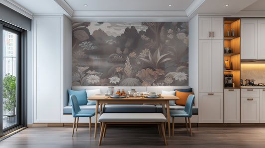 Lush Pond Botanical wall mural - XWALLX