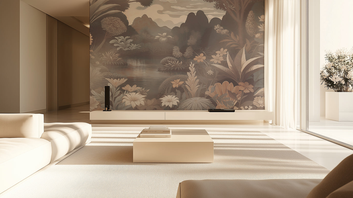 Lush Pond Botanical wallpaper - XWALLX