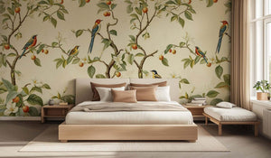 Exotic Birds Fruiting Tree wall decor - XWALLX