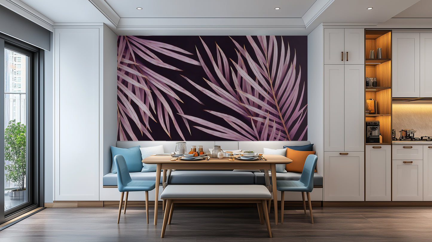 Dusky Rose Palm Frond wall mural - XWALLX