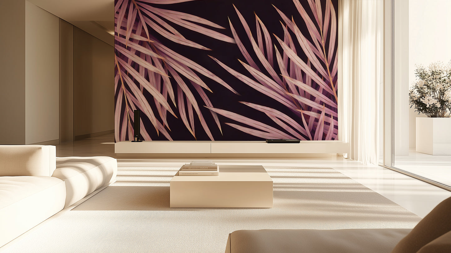 Dusky Rose Palm Frond wallpaper - XWALLX