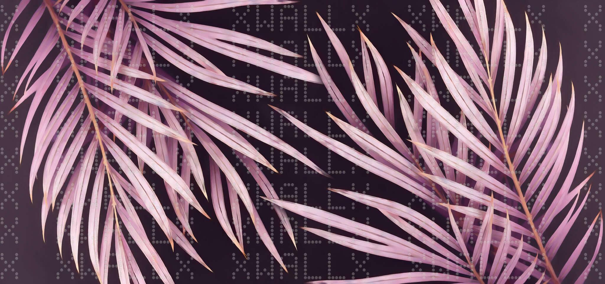 Dusky Rose Palm Frond Wallpaper Mural