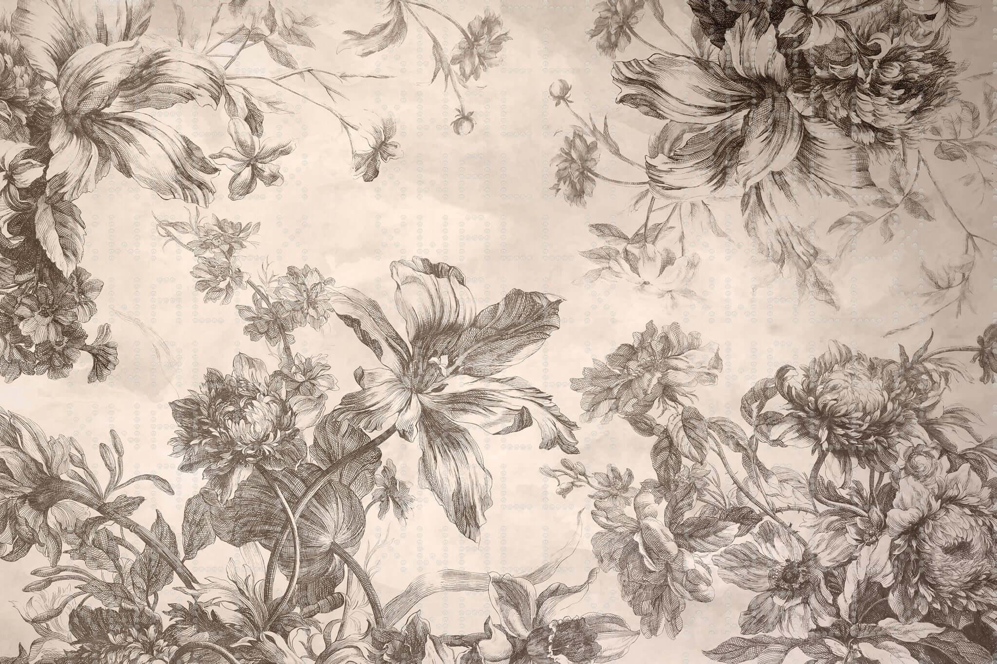 Zarif Floral Eskiz Duvar Posteri