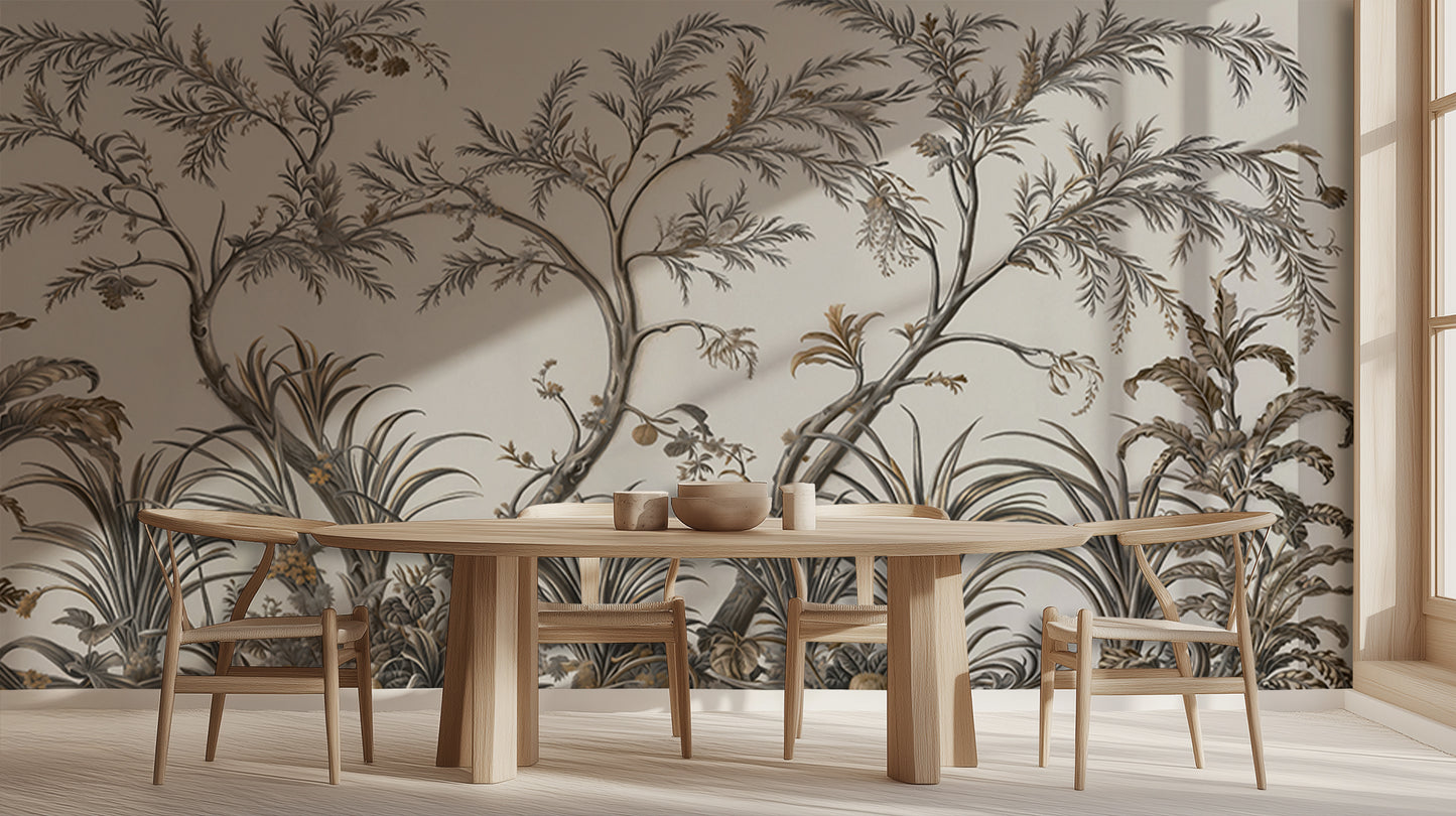 Serene Tropical Flora wallpaper mural - XWALLX