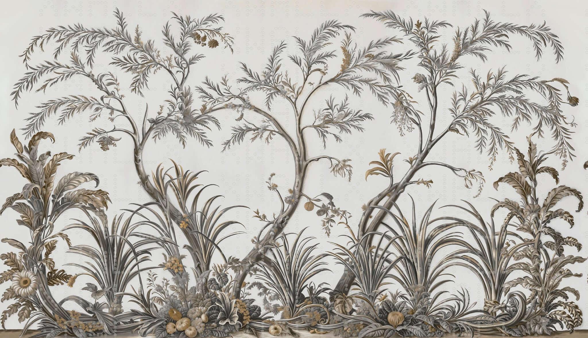 Serene Tropical Flora Wall Mural