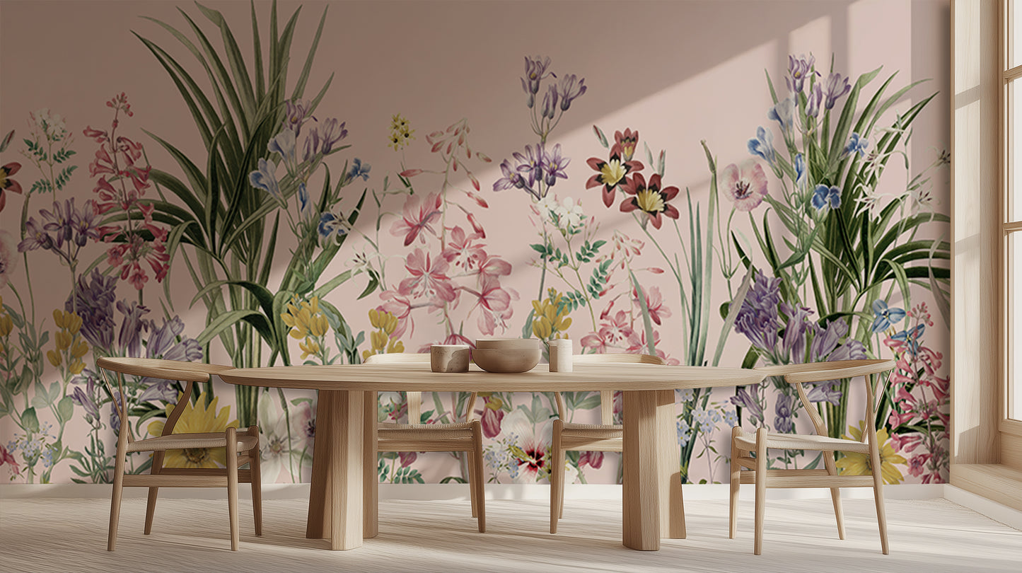 Vibrant Floral Garden wallpaper mural - XWALLX