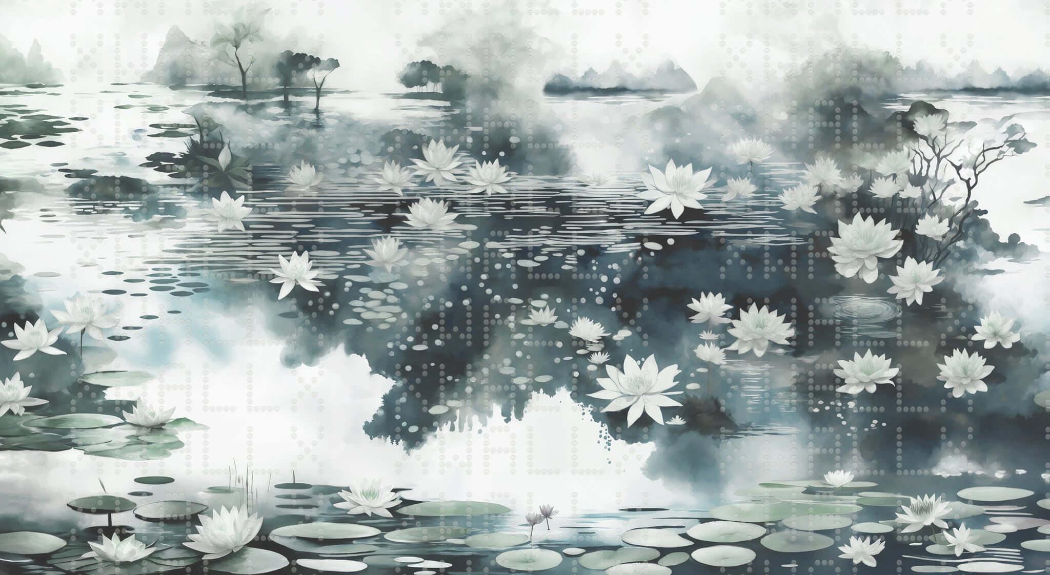 Serene Water Lilies Wall Mural