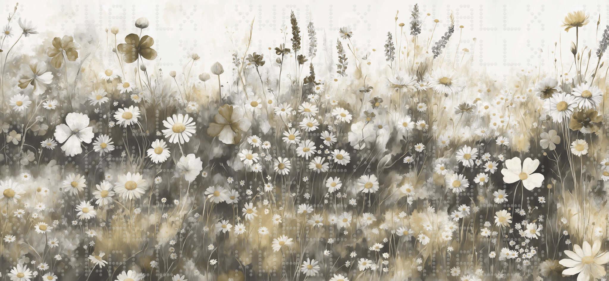 Serene Floral Meadow Wall Mural