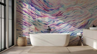 Whimsical purple Wave Motion wall mural 