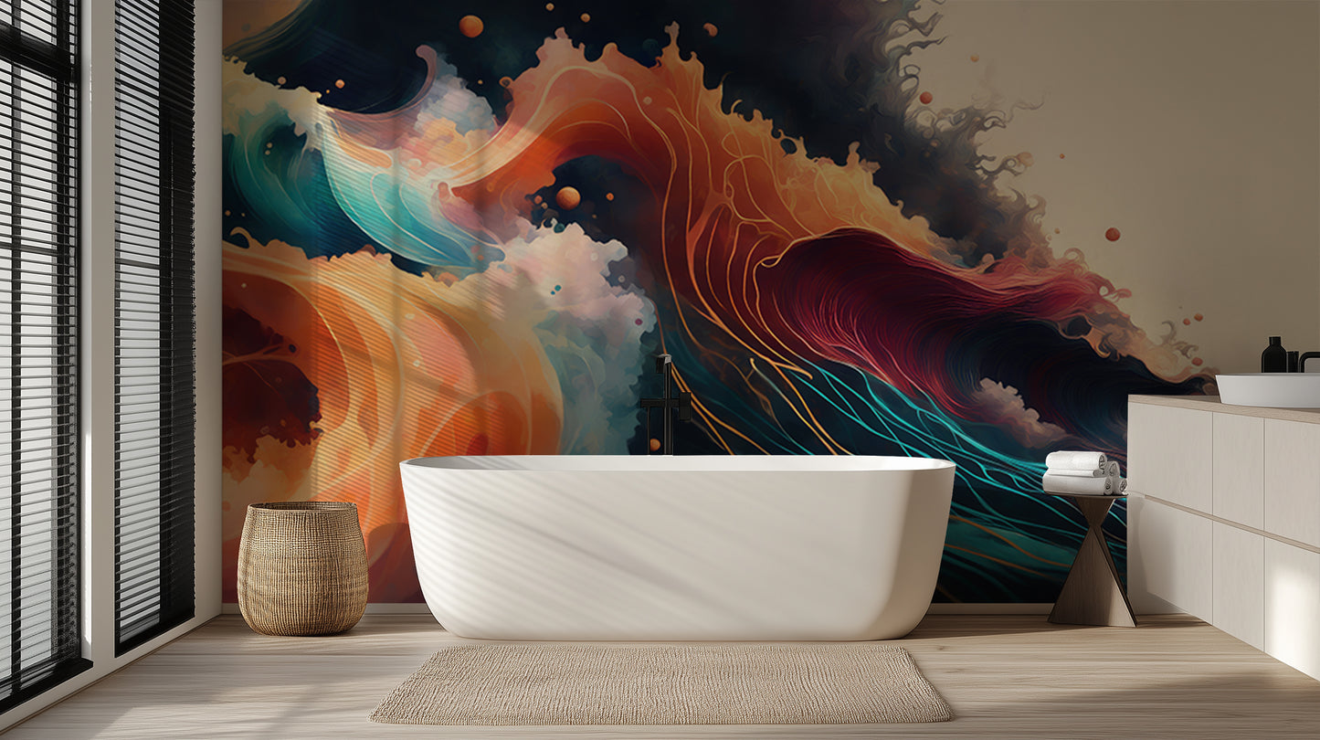 Ethereal Wave Fluidity wall mural - XWALLX