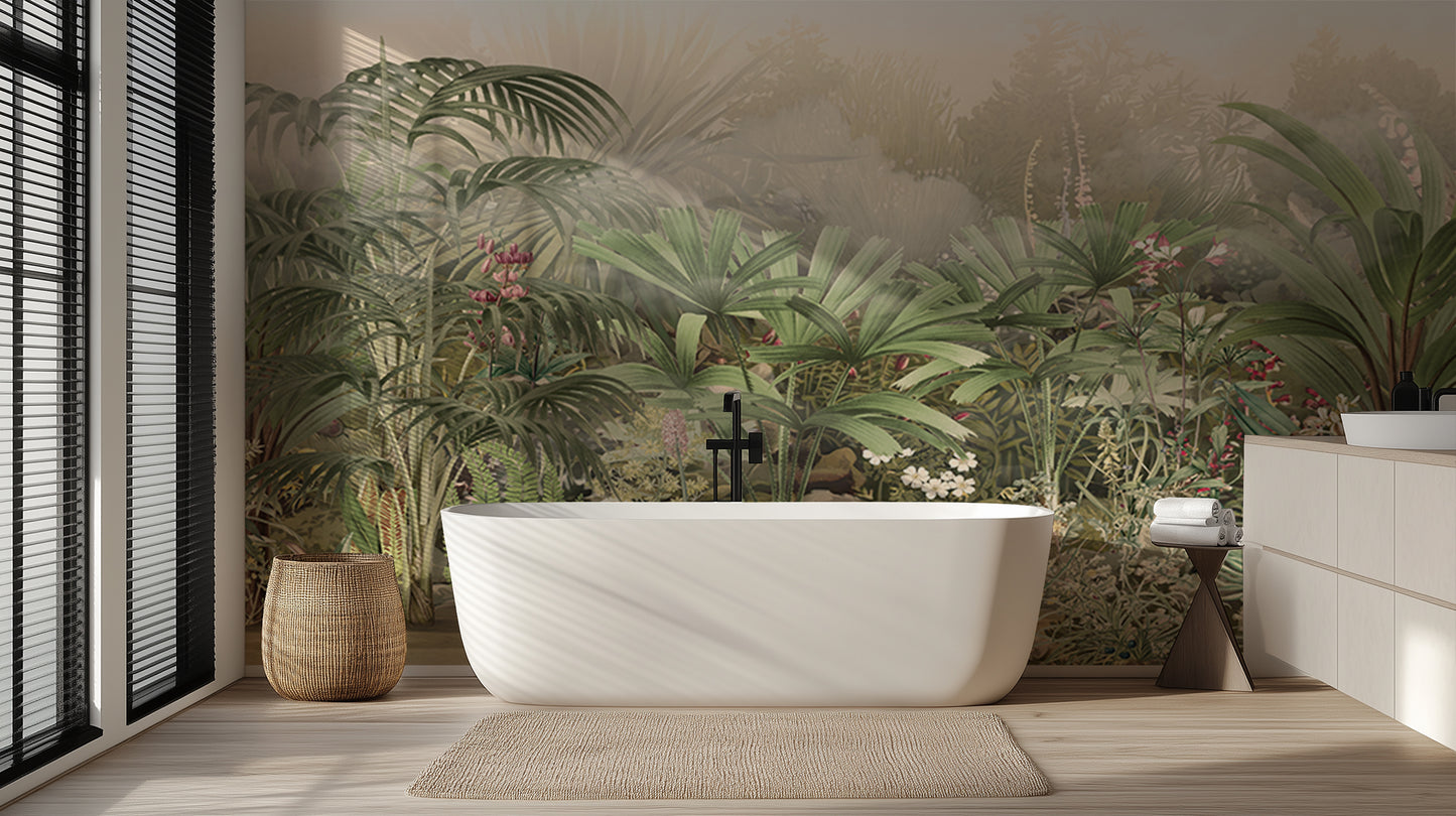 Lush Tropical Oasis wallpaper mural - XWALLX