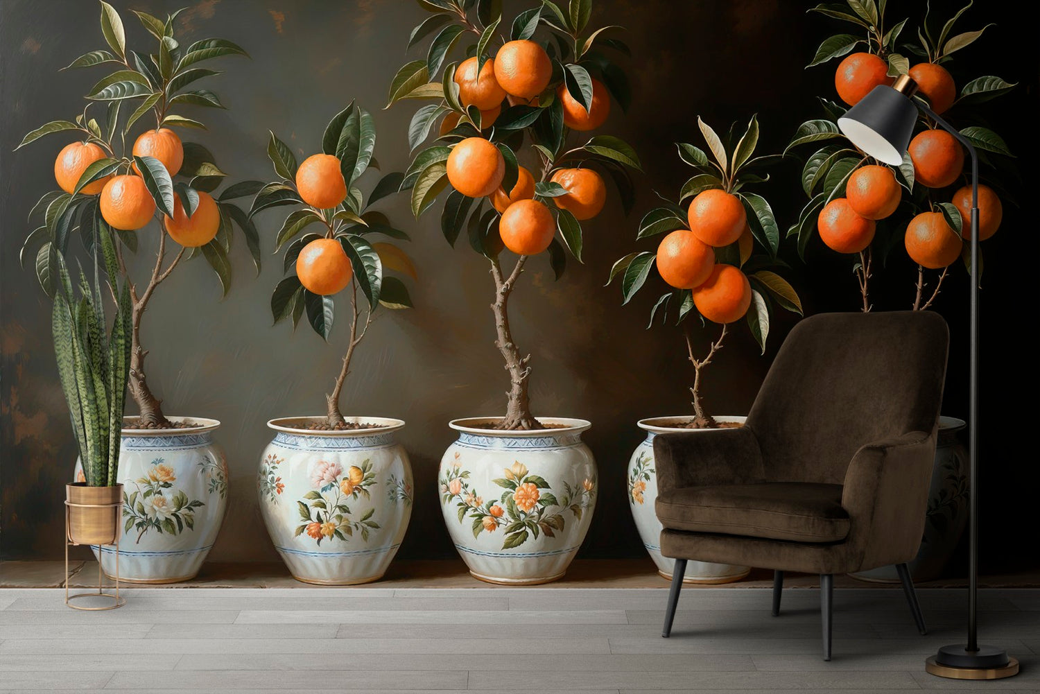 Vibrant Orange Trees wall art - XWALLX