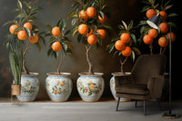 Vibrant Orange Trees wall art - XWALLX