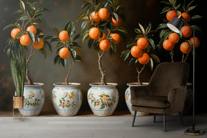 Vibrant Orange Trees wall art - XWALLX