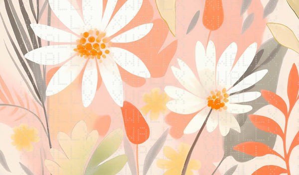 Yumuşak Çiçeklenme Soyut Floral Duvar Posteri - Sample