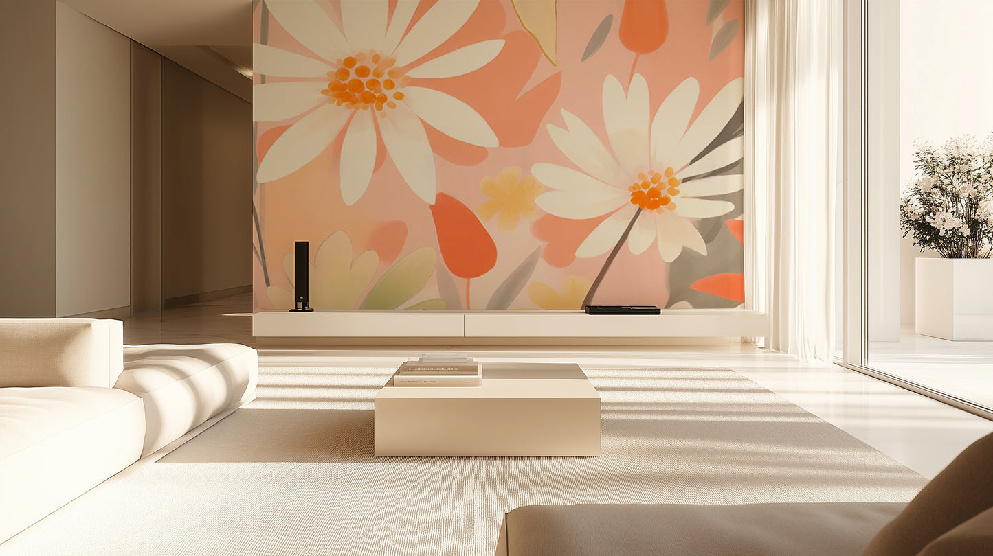 Soft Bloom Abstract Floral wallpaper - XWALLX