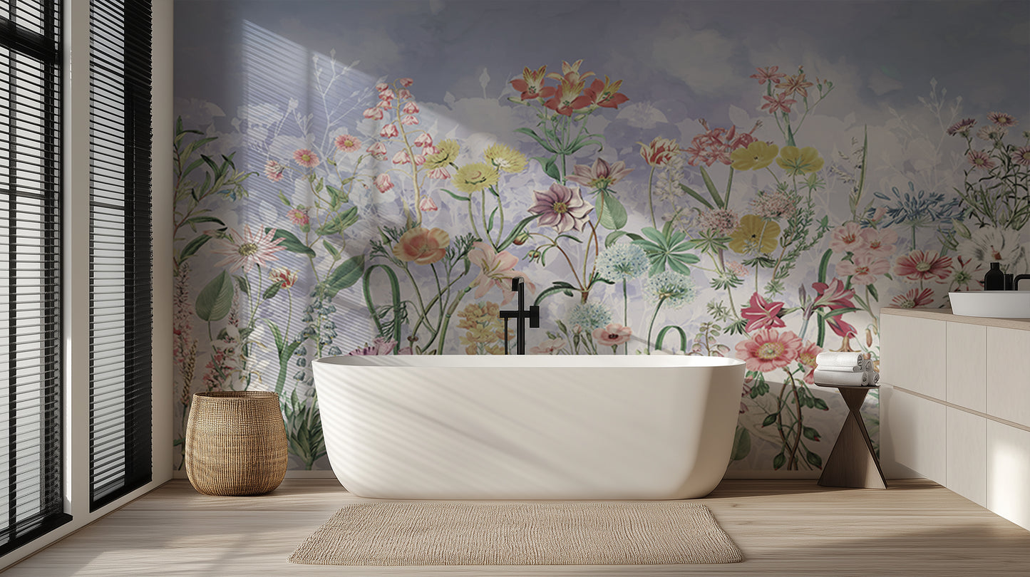 Wildflower Meadow Botanical wallpaper mural - XWALLX