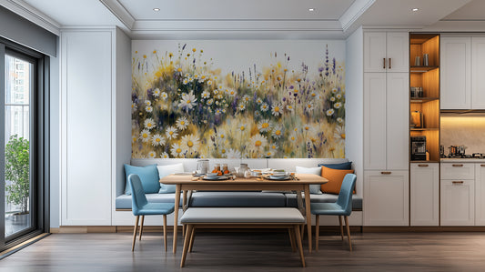 Sunny Daisy Meadow wall mural - XWALLX
