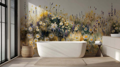 Sunny Daisy Meadow wallpaper mural - XWALLX