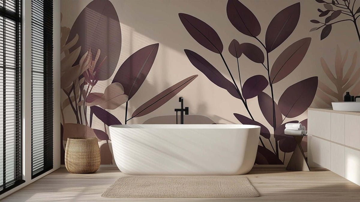 Abstract Botanical Leaves wallpaper mural - XWALLX