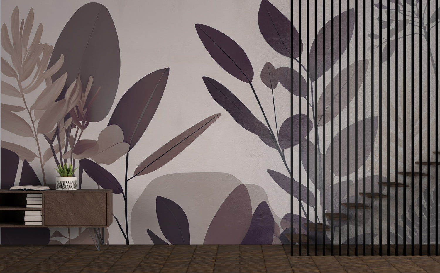 Abstract Botanical Leaves wallpaper – XWALLX