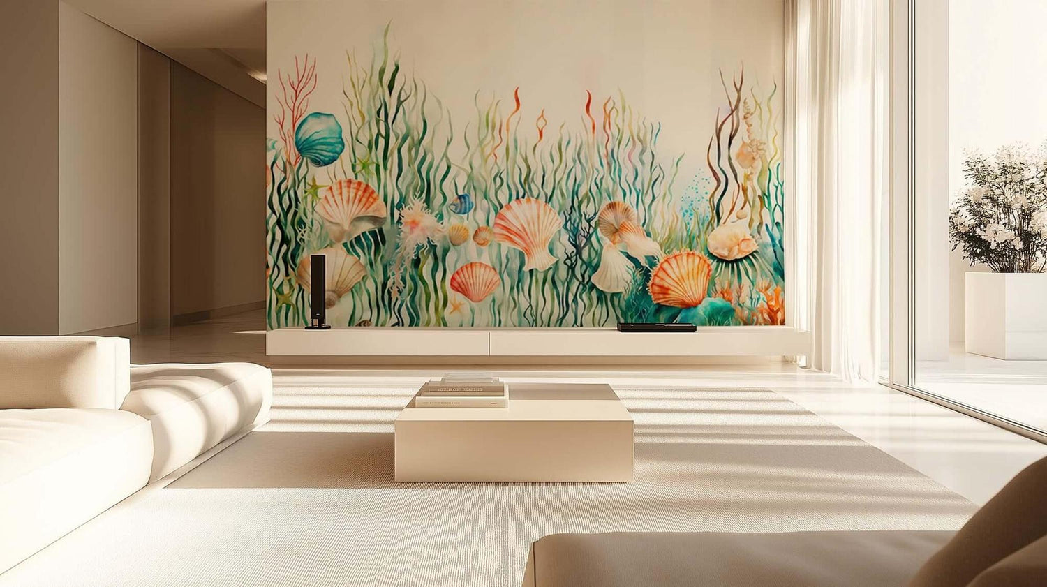 Oceanic Flora Deniz Kabuğu duvar kağıdı - XWALLX