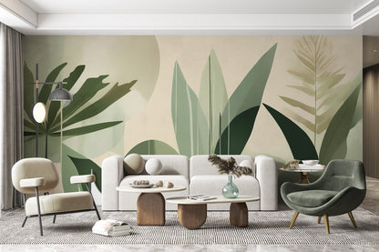 Abstract Leaf Forms wallpaper mural - XWALLX