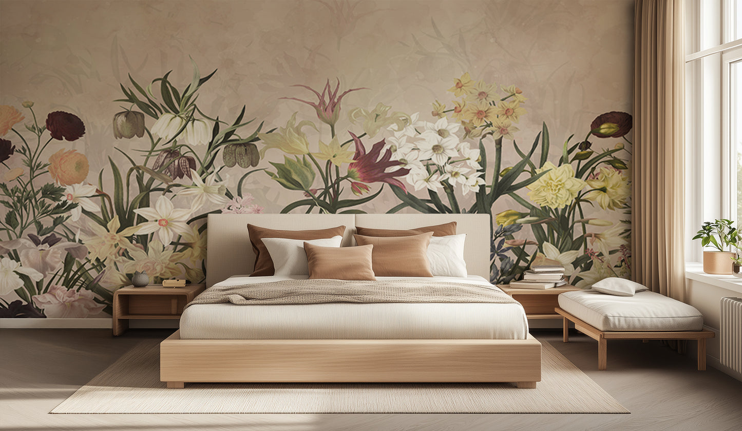 Heirloom Floral Display wall mural Mural wall decor - XWALLX